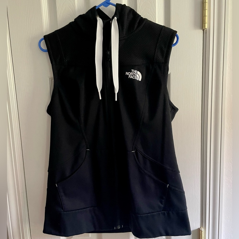 The North Face hooded sweatshirt vest, size L